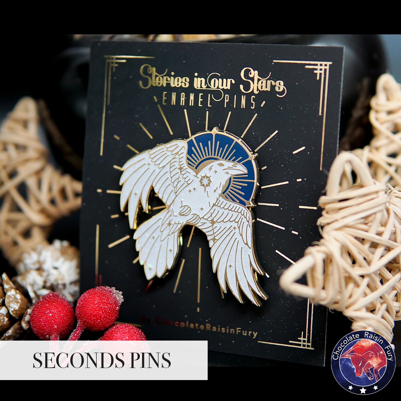 Corvus Raven Constellation **SECONDS** Enamel Pin