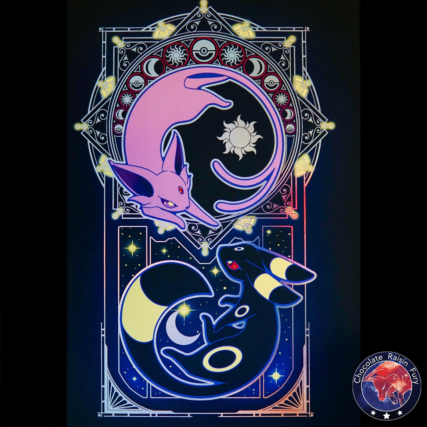 The Art of The Sun & Moon - A4 Holographic Foil Print
