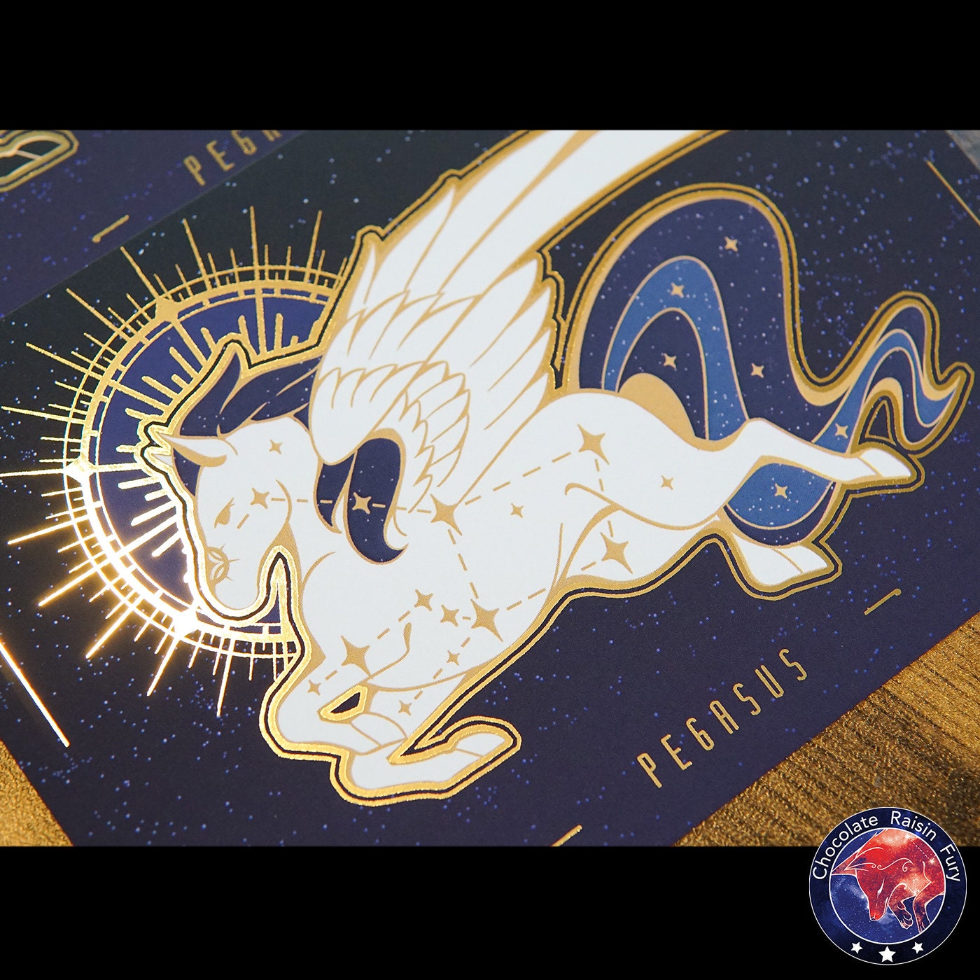 Pegasus Mini A6 Foil Prints - constellation, galaxy, stars, pegasus, pegasus constellation, celestial, greek mythology art.