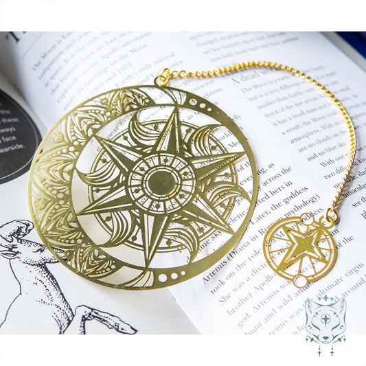 Gold Celestial Mandala Metal Bookmark