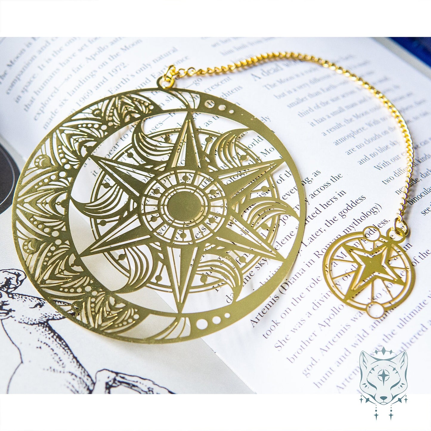 Gold Celestial Mandala Metal Bookmark