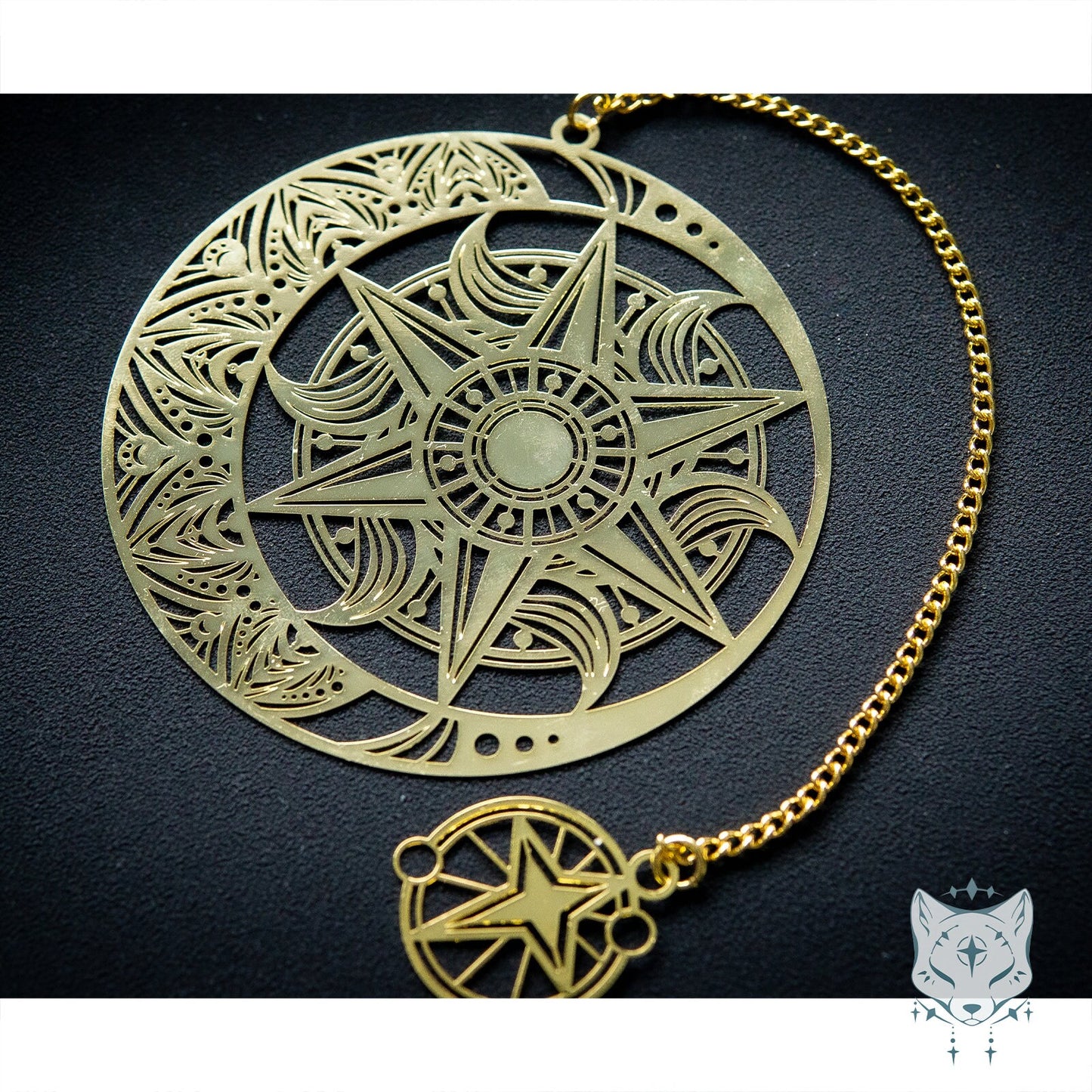 Gold Celestial Mandala Metal Bookmark