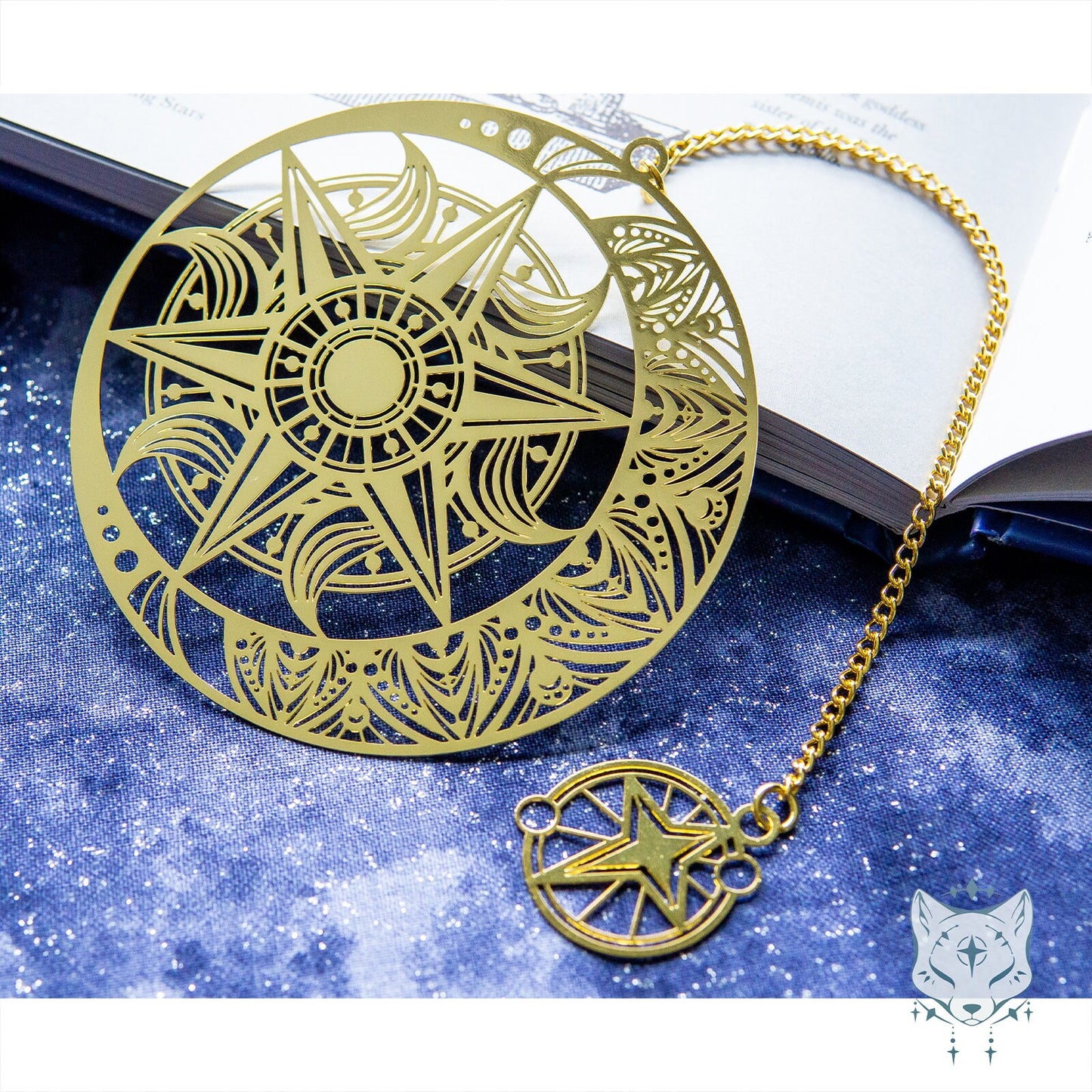 Gold Celestial Mandala Metal Bookmark