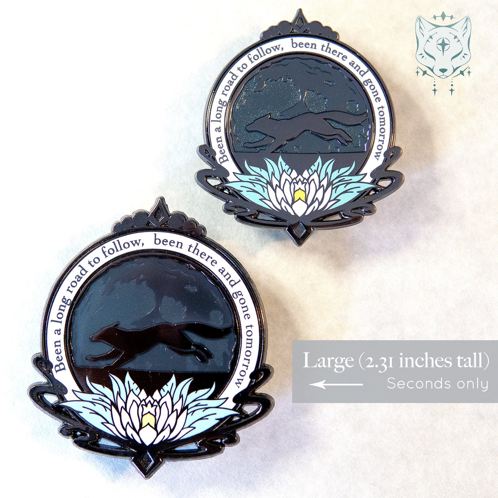 Wolf's Rain large Medallion Pin. Seconds Only - 2.31" wolf moon pin