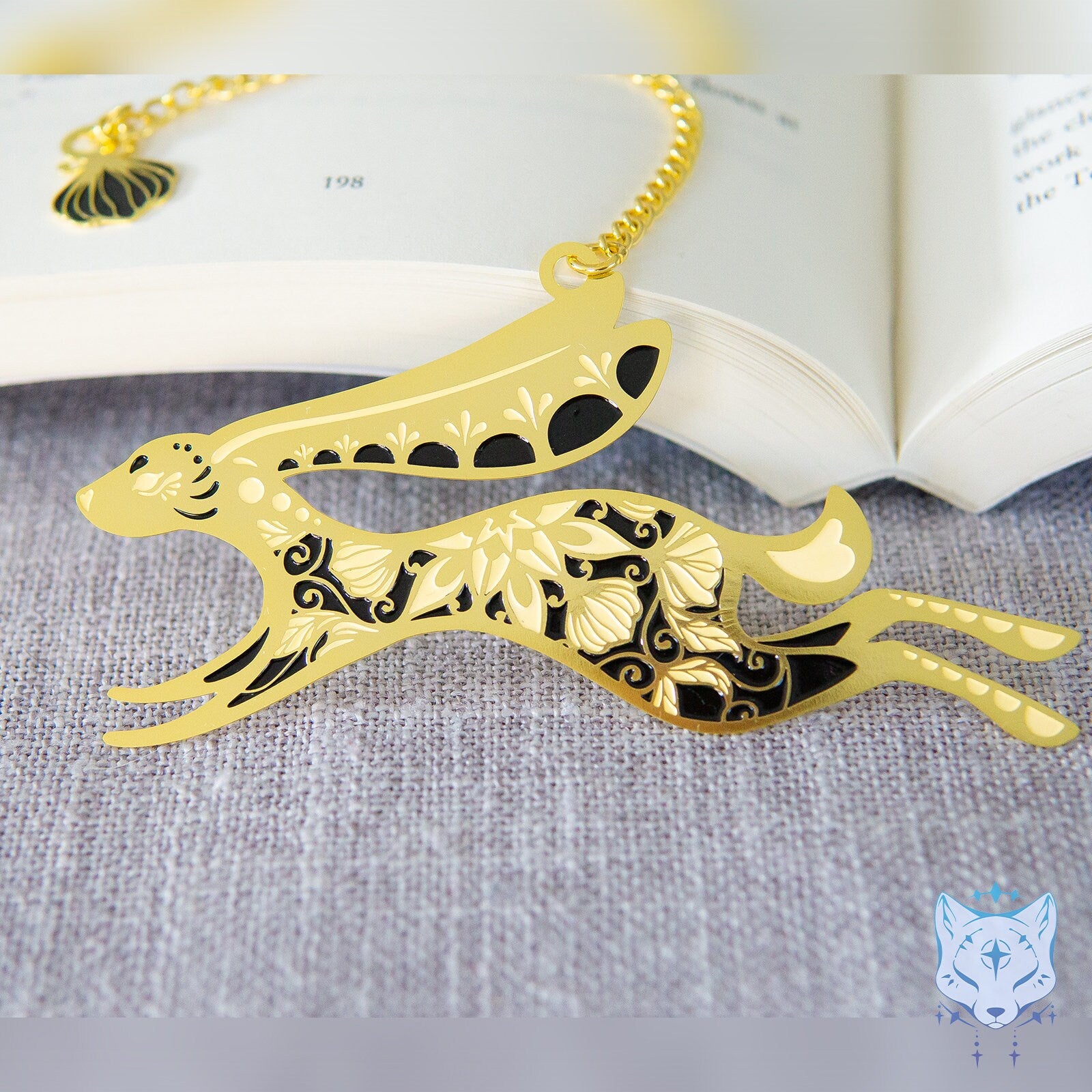 Floral Rabbit Metal Bookmark - 3.75 inch Metal Bookmark, Book Accessories, Book Lovers Gift
