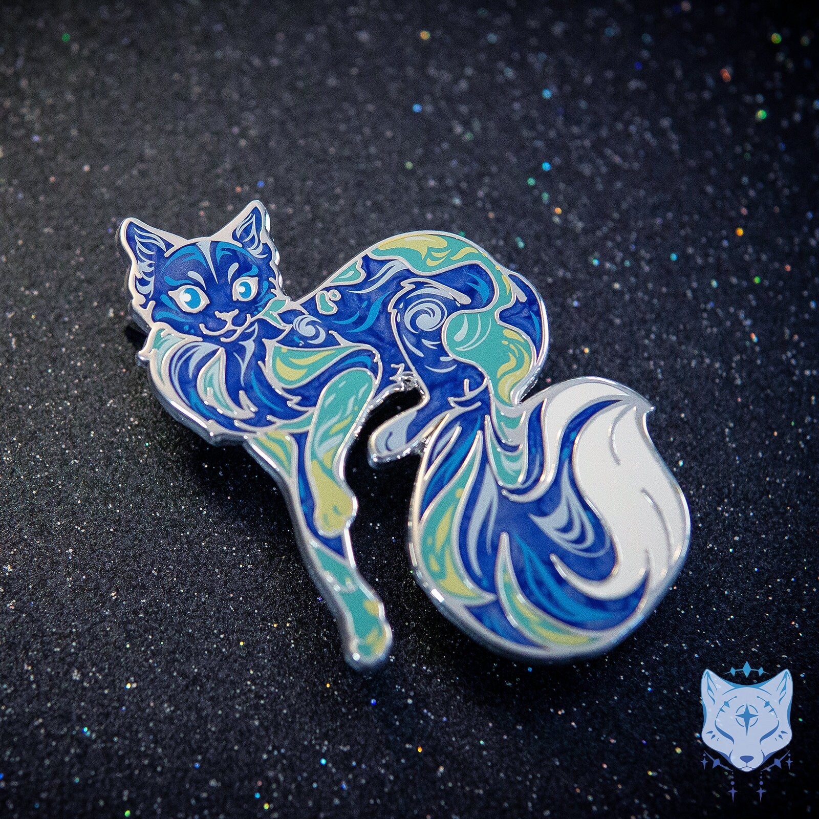 Earth Day Cat Planet Pin -  65mm / 2.55" Space Cat enamel pin