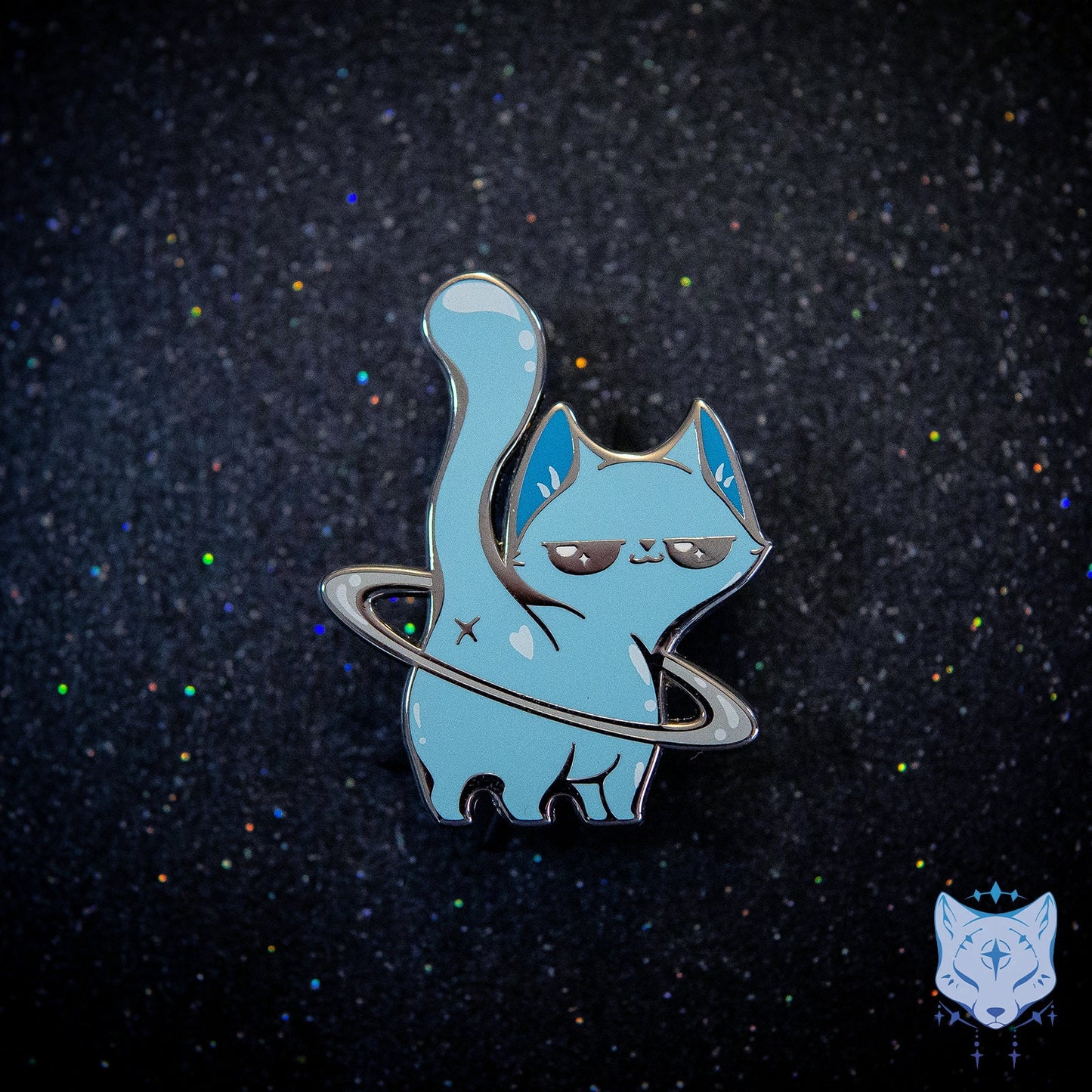 Ur-An*s Cat Planet Pin -  40mm / 1.57" Space Cat enamel pin