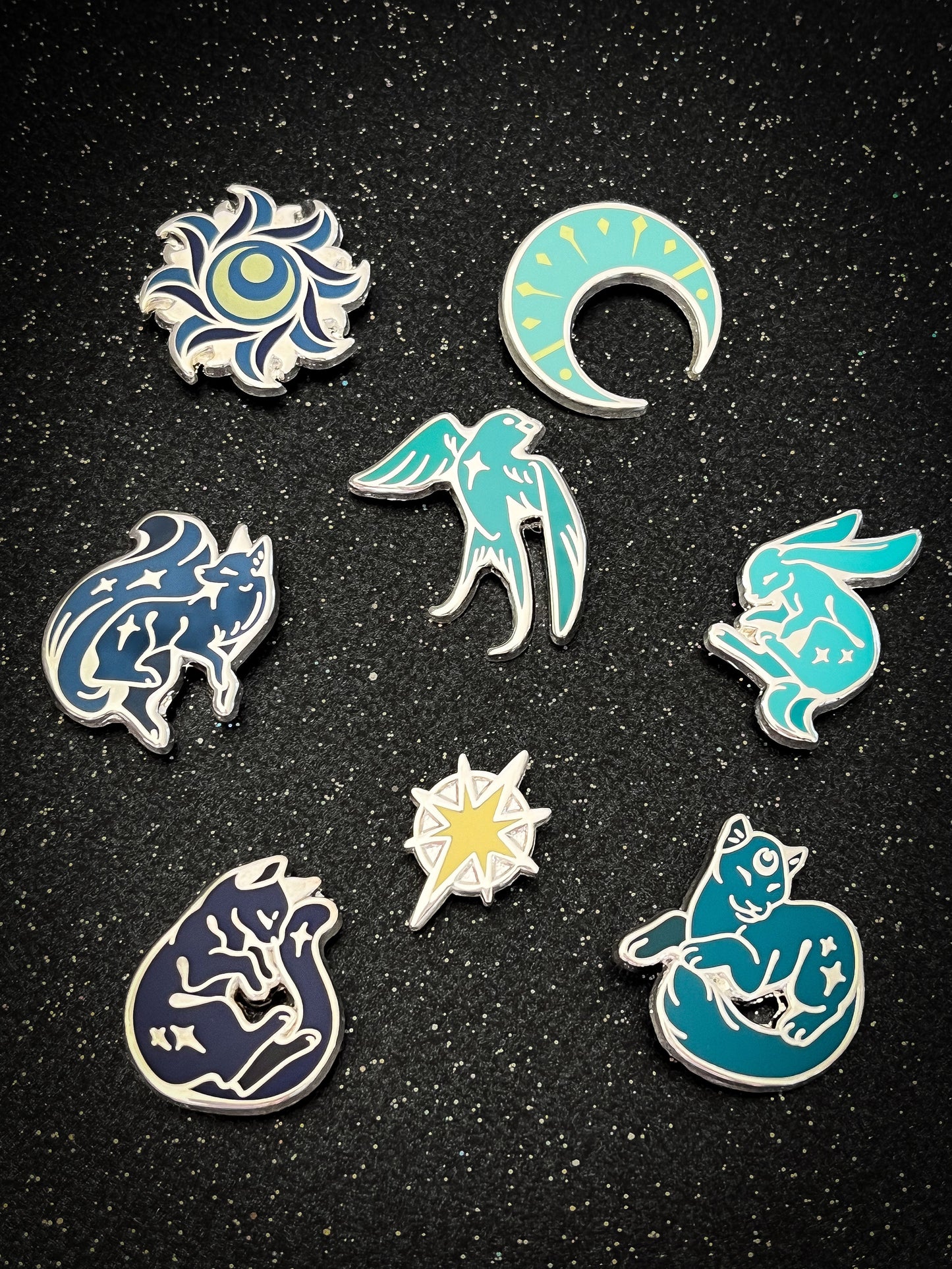 MilkyWay Dawn Koi Pin  -  3.5" Pearlescent & screen-printed space pins (seconds grade)