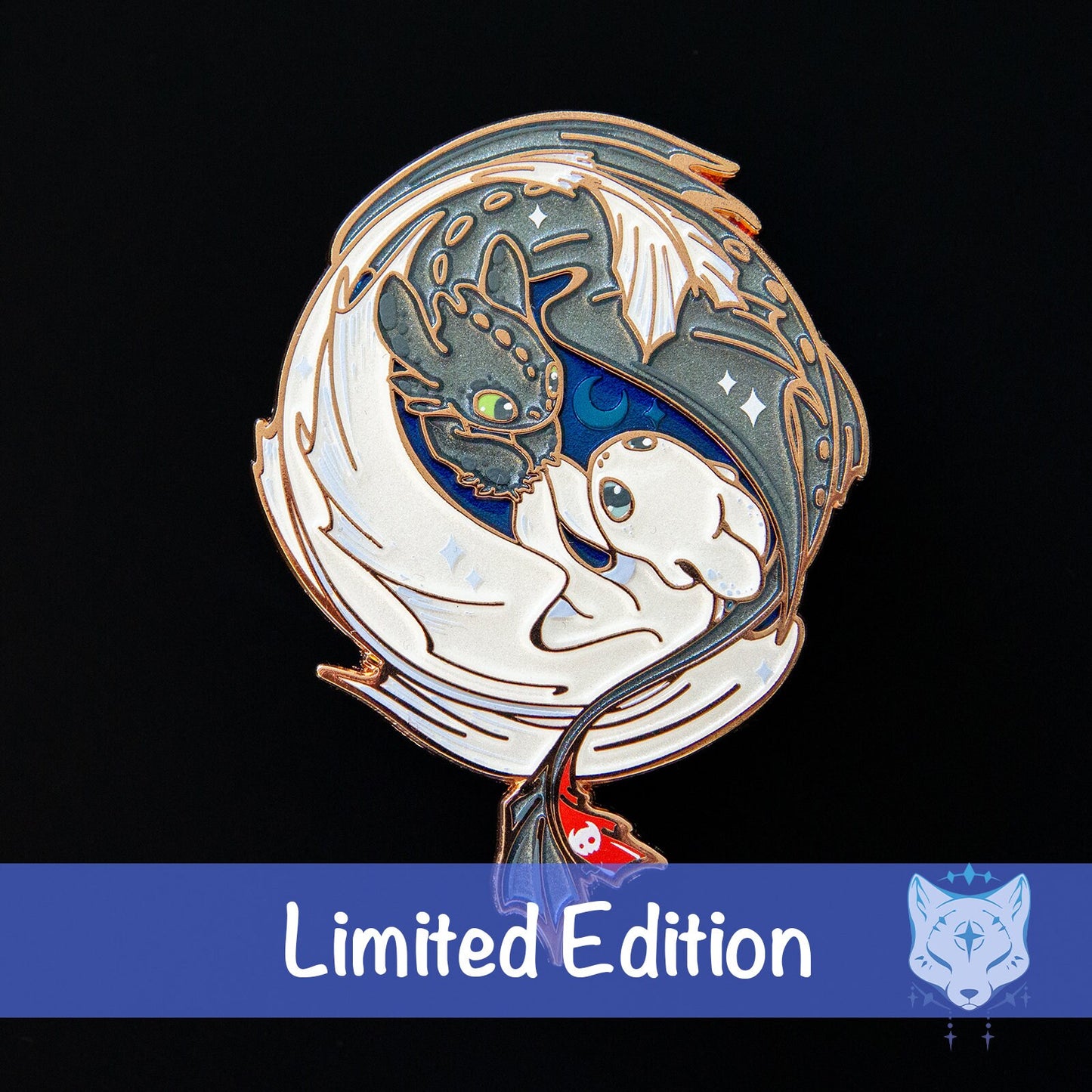 HTTYD "Flight of Dragons" - LE 55 Rose Gold Pearl 2.5" pin